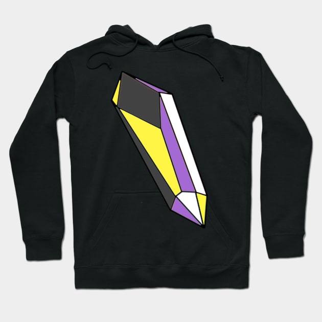 Crystal in Nonbinary Pride Hoodie by JuneNostalgia